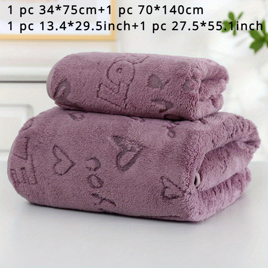 1 set of Coral Velvet washcloth towels includes 2 pieces: 1 piece measuring 34*75cm and 1 piece measuring 70*140cm, or alternatively 1 piece measuring 40*80cm and 1 piece measuring