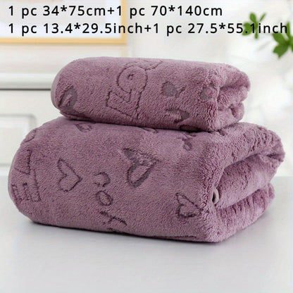 1 set of Coral Velvet washcloth towels includes 2 pieces: 1 piece measuring 34*75cm and 1 piece measuring 70*140cm, or alternatively 1 piece measuring 40*80cm and 1 piece measuring