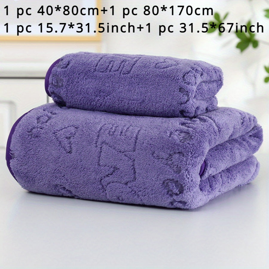 1 set of Coral Velvet washcloth towels includes 2 pieces: 1 piece measuring 34*75cm and 1 piece measuring 70*140cm, or alternatively 1 piece measuring 40*80cm and 1 piece measuring