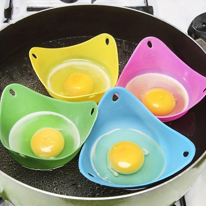 Set of 4 Silicone Egg Poachers - BPA-Free Nonstick Cups for Poaching Eggs - Food-Safe Cookers for Easy Cleaning and Release - Versatile Kitchen Gadget for Perfectly Poached Eggs