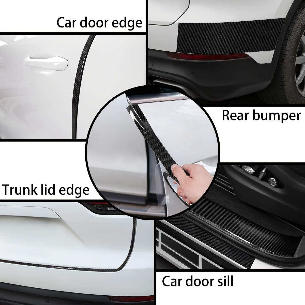 High-quality PVC car door sill protector defends against scratches and adds style to your interior.