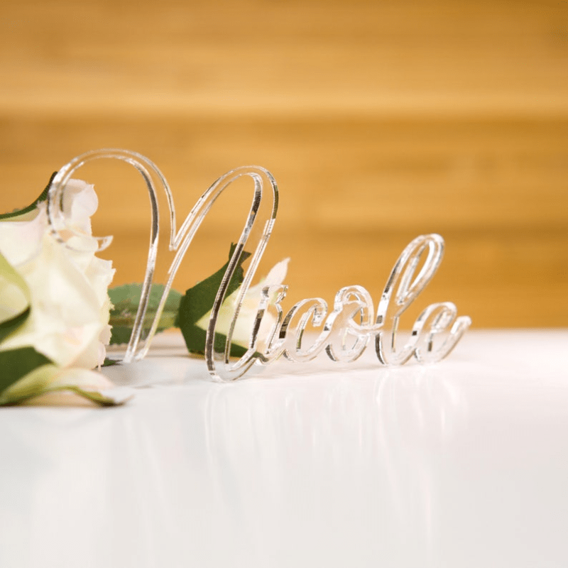 Personalized Acrylic Place Cards with Reflective Finish - Perfect for Weddings, Birthdays, and Special Events to Elevate Guest Seating Decor