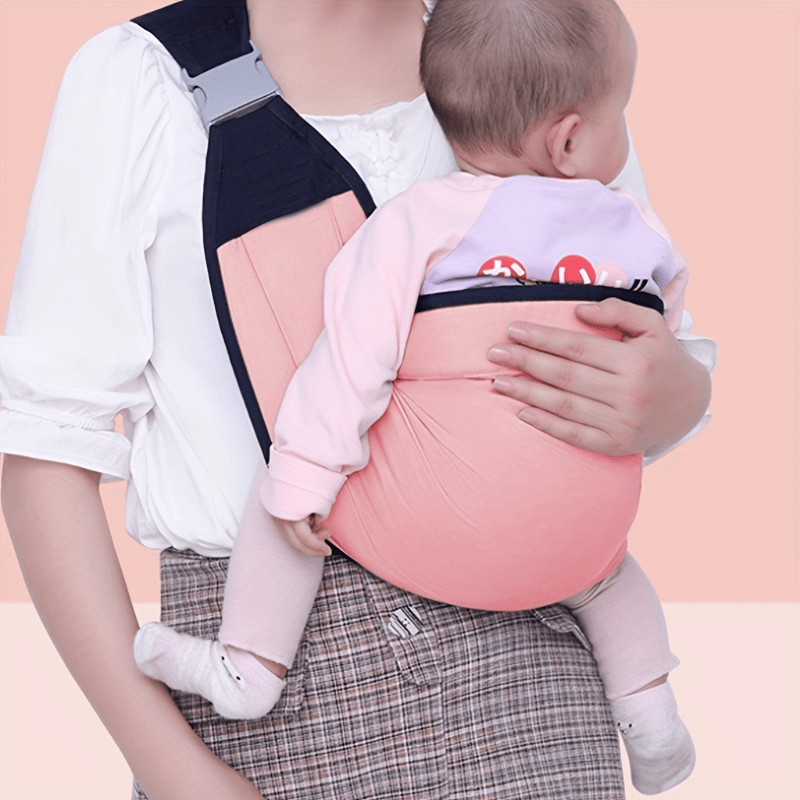 Grey Ergonomic Baby Carrier Sling, Adjustable Half-Wrap Hip Holder, Breathable Mesh Shoulder Support, Labor-Saving Design for Newborns to Toddlers up to 20.41KG - 1pc