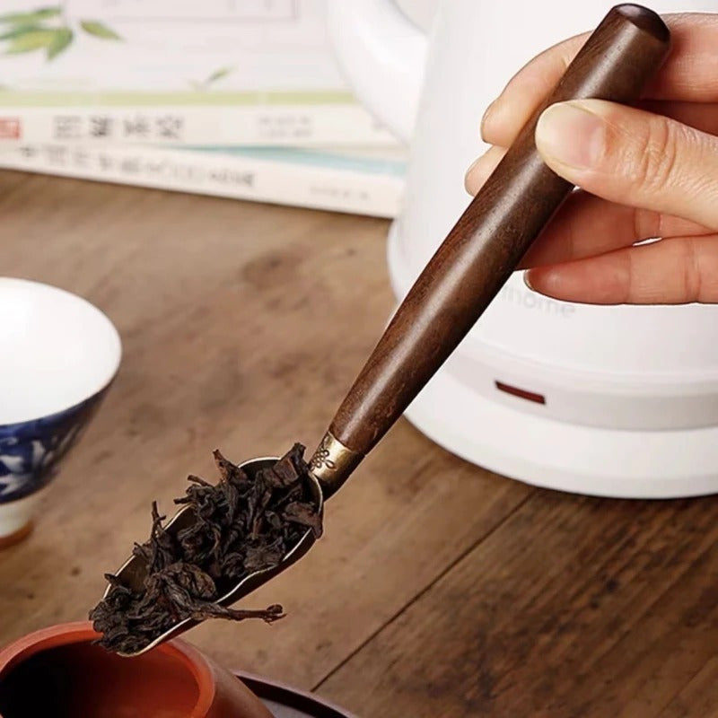 Retro Creative Ebony Tea Spoon - Solid Wood - Perfect for KongFu Tea Ceremony - Unique Gift for Tea Lovers