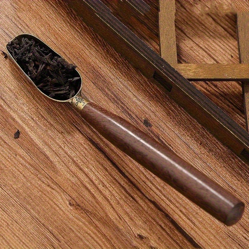 Retro Creative Ebony Tea Spoon - Solid Wood - Perfect for KongFu Tea Ceremony - Unique Gift for Tea Lovers