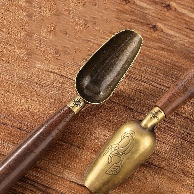 Retro Creative Ebony Tea Spoon - Solid Wood - Perfect for KongFu Tea Ceremony - Unique Gift for Tea Lovers