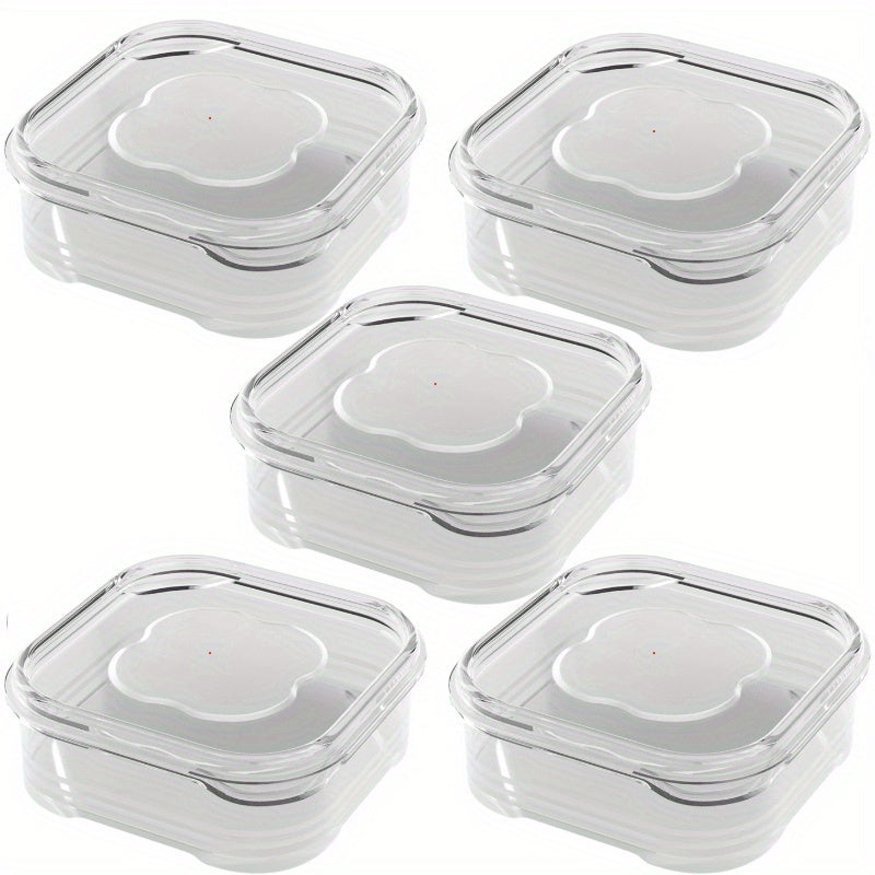 Stackable Food Storage Containers with Lids Set of 5 - Leakproof, Reusable Plastic Boxes for Meat, Fruits & Vegetables - Ideal for Organizing Kitchen and Preserving Food in the Freezer