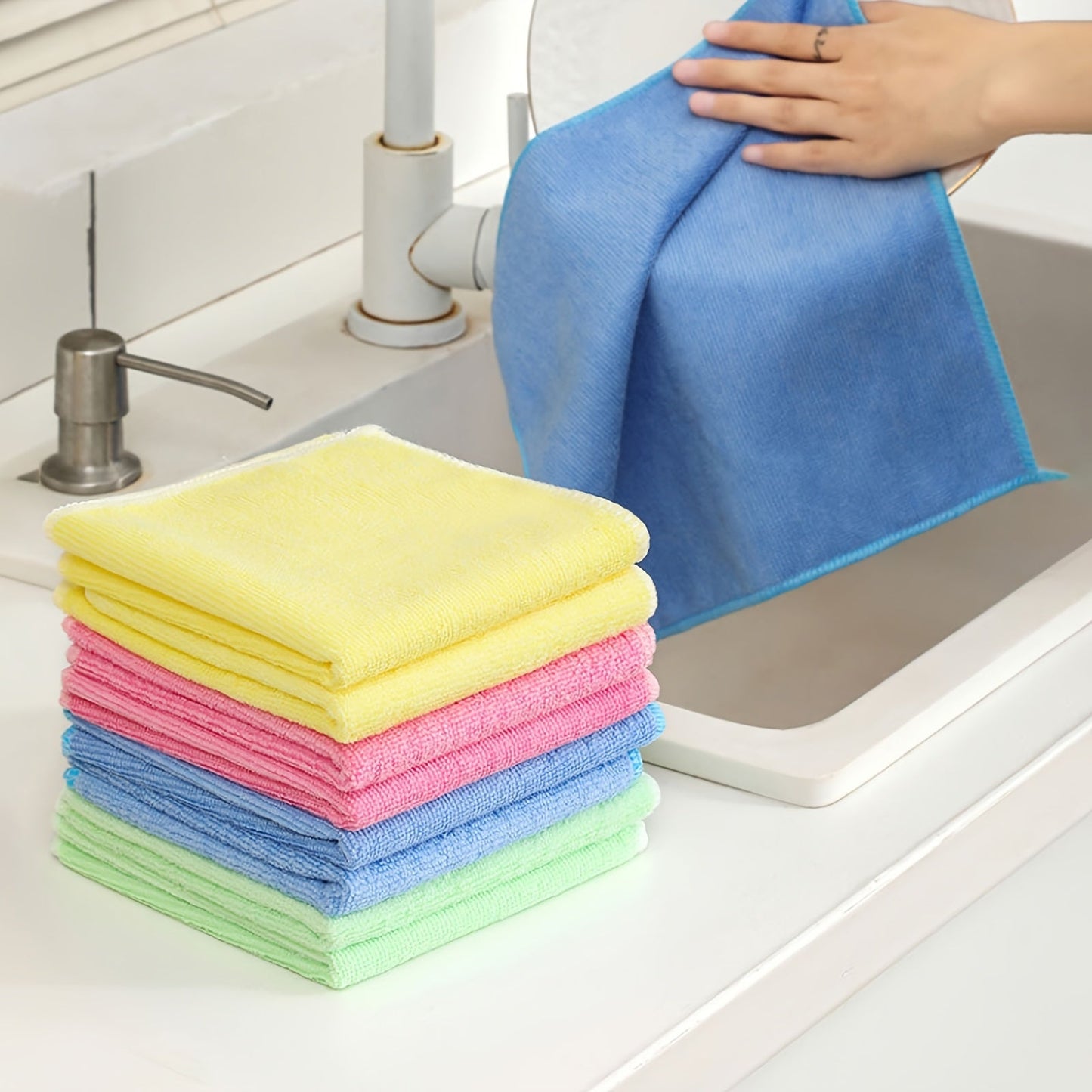 Long-lasting and absorbent kitchen wipes for versatile cleaning - Oil-free dish cloths for removing stains and grease easily