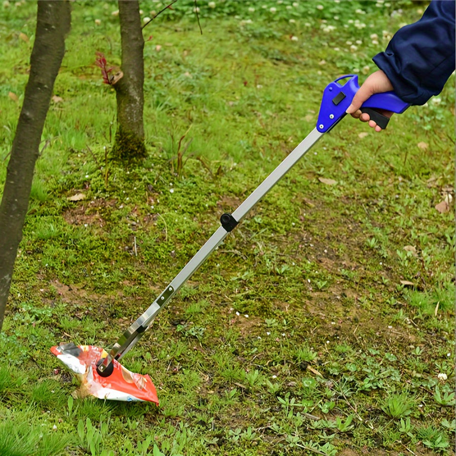 Grab litter effortlessly with the Aluminum Alloy Foldable Grabber Tool, your ultimate outdoor cleaning accessory. This garbage clip makes picking up trash a breeze and is a must-have in your cleaning supplies arsenal.