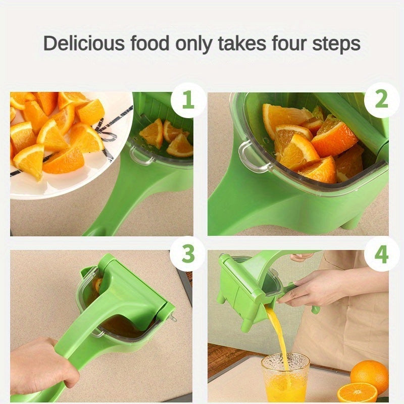 Portable Manual Citrus Juicer - Handy Plastic Hand Squeezer for Oranges, Lemons, Limes - Simple Fruit Press for Fresh Juice on the Go