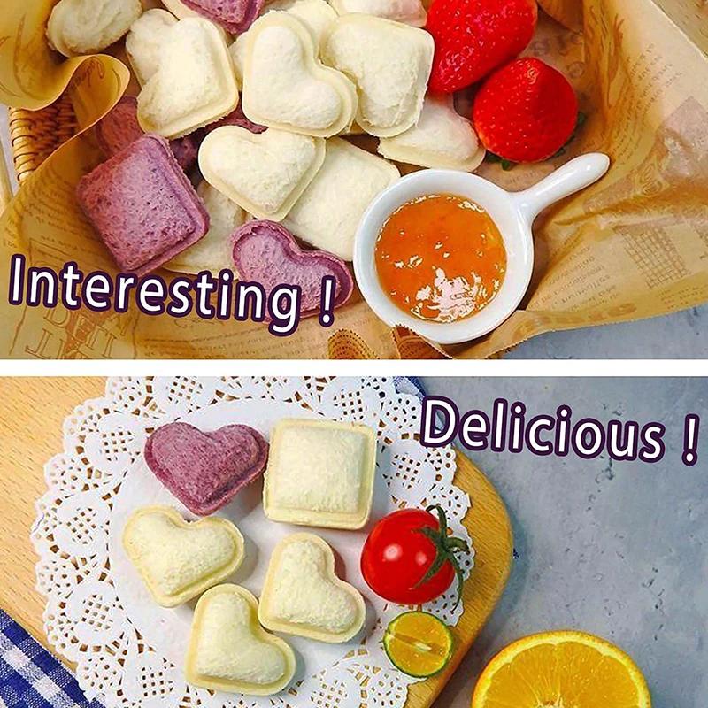 Create heart-shaped mini sandwiches effortlessly with the 1pc Heart-Shaped Mini Sandwich Cutter & Sealer. This DIY tool is perfect for making pocket sandwiches, snacks, and party platters with ease. It is durable, portable, and requires no electricity to