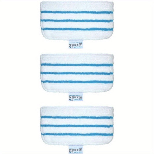 3-Pack of reusable microfiber dusting pads designed for use with BLACK+DECKER Steam Mop models FSM1610 and FSM1630. These cloth mop refill accessories can also be used as vacuum attachments.