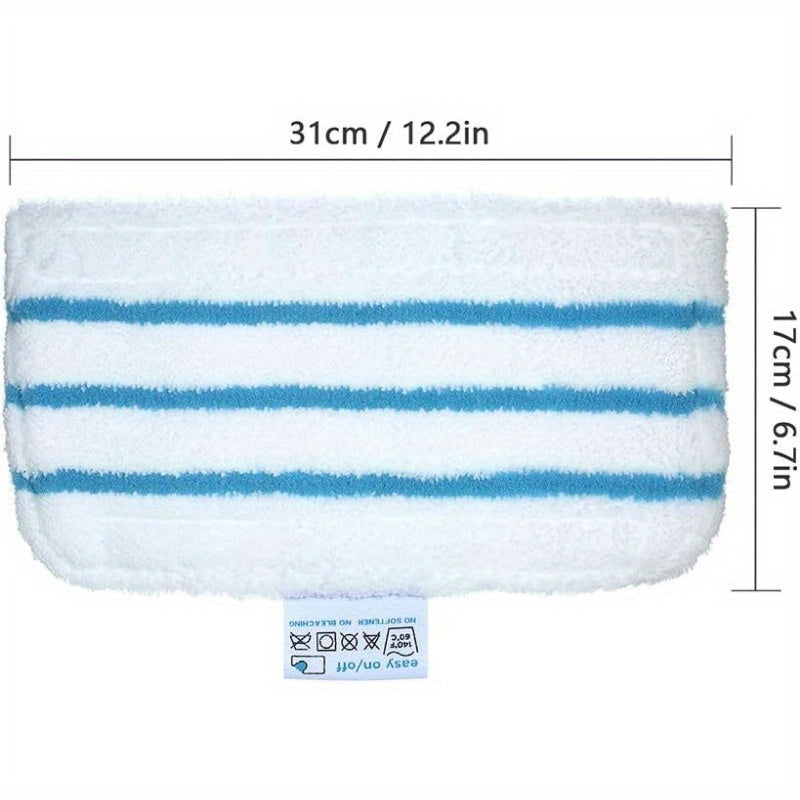 3-Pack of reusable microfiber dusting pads designed for use with BLACK+DECKER Steam Mop models FSM1610 and FSM1630. These cloth mop refill accessories can also be used as vacuum attachments.