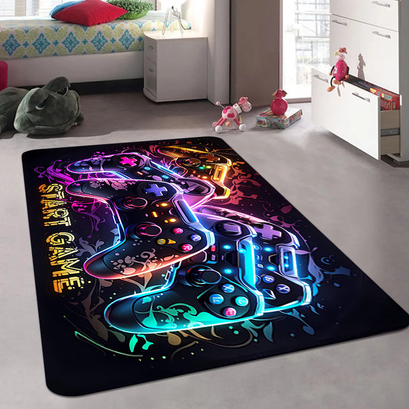 This 1pc Gaming Controller Area Rug is perfect for boys' rooms and gamers. Made of non-slip, machine washable polyester, this indoor game room bedroom floor mat features sponge padding and a low pile design, ideal for living rooms, offices, and kitchens