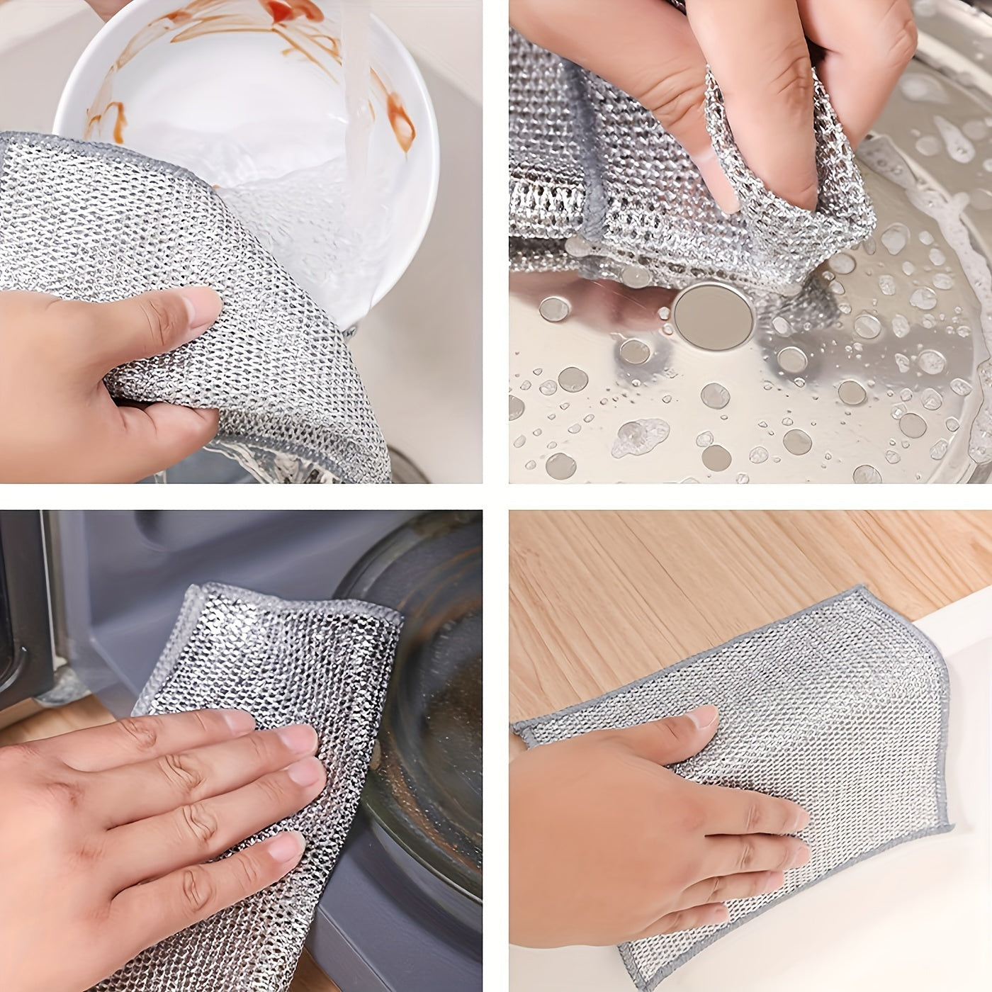 30 pieces of stainless steel scrubbers - sturdy metal wire dish cloths for efficient kitchen cleaning, gentle on pots and stoves, perfect for removing tough stains.