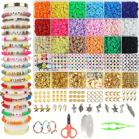 Trendy Beads, Charms & Cord Bracelet Making Kit - Ideal for Creative Girls' Gifts & Crafts - 5100pcs