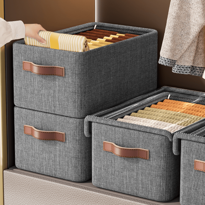 Durable Clothes Storage Box with Strong Steel Frame - Made from Polyester, Ideal for Organizing Wardrobes and Dorm Rooms