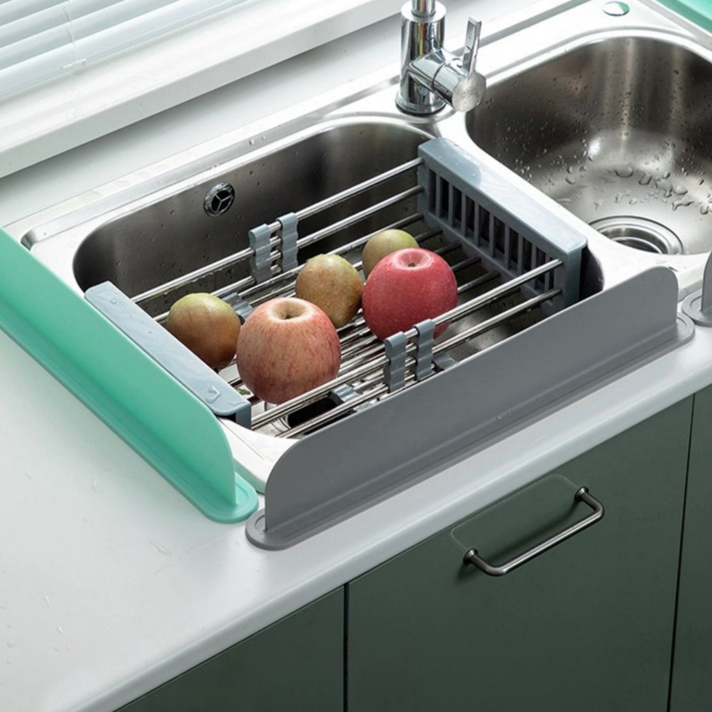 Silicone Kitchen Sink Splash Guard offers flexibility, no power required, and prevents soap and water splashes.