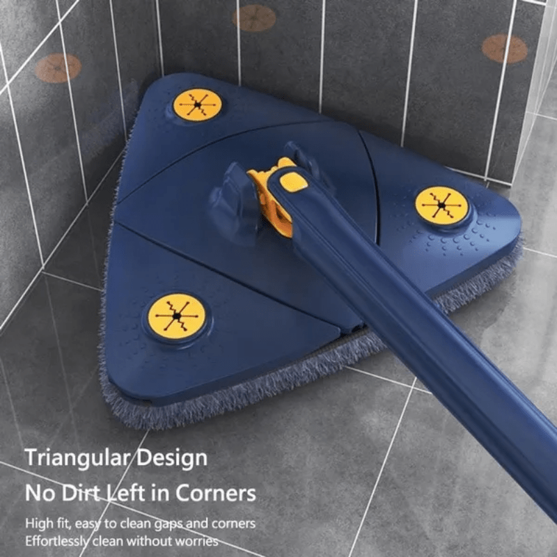 Multi-Angle Triangle Mop with Extendable Handle - A Versatile Cleaning Tool for All Surfaces, Walls, Glass, and Floors in the Living Room, Bedroom, Bathroom, and Kitchen