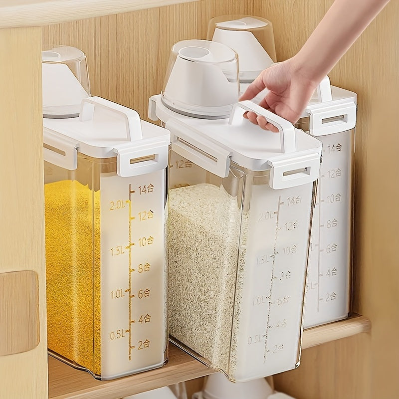 Insect-Proof and Airtight Food Storage Container - Leak-Proof, Portable Square Tank for Rice, Grains, Nuts & Flour | Must-Have Kitchen Organizer