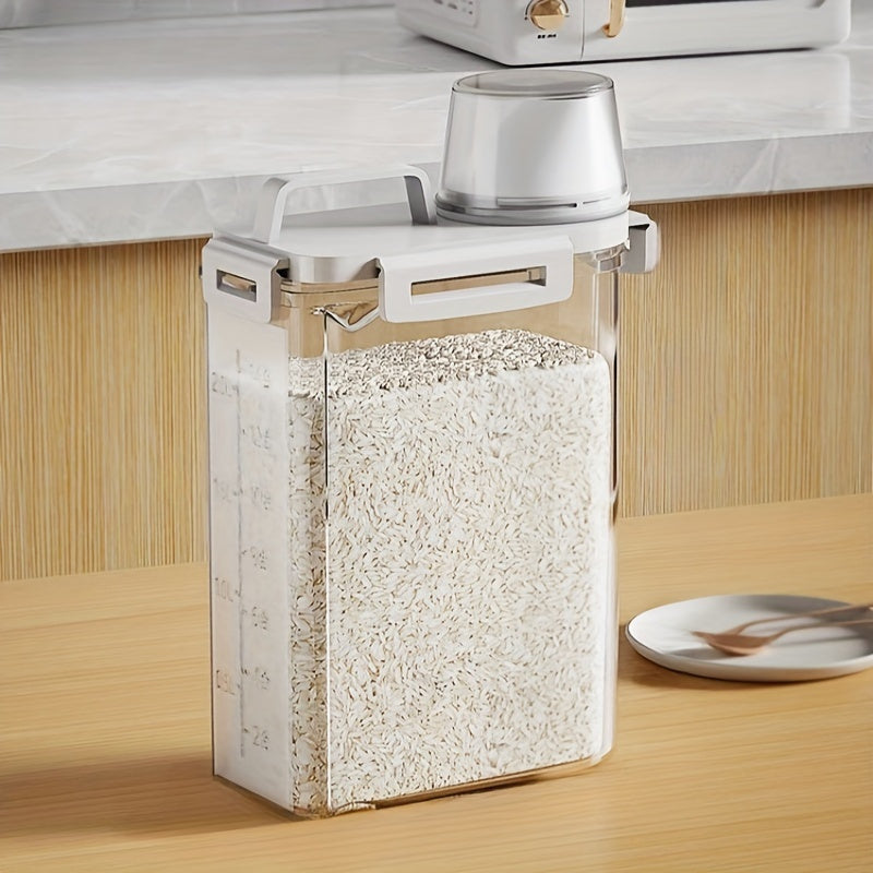 Insect-Proof and Airtight Food Storage Container - Leak-Proof, Portable Square Tank for Rice, Grains, Nuts & Flour | Must-Have Kitchen Organizer