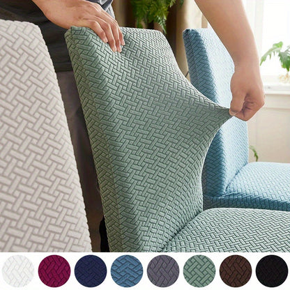 Leorate 4pcs Set: Premium Stretch Chair Covers with T-Pattern Design - Durable, Pet-Friendly Fabric for Dining & Living Rooms