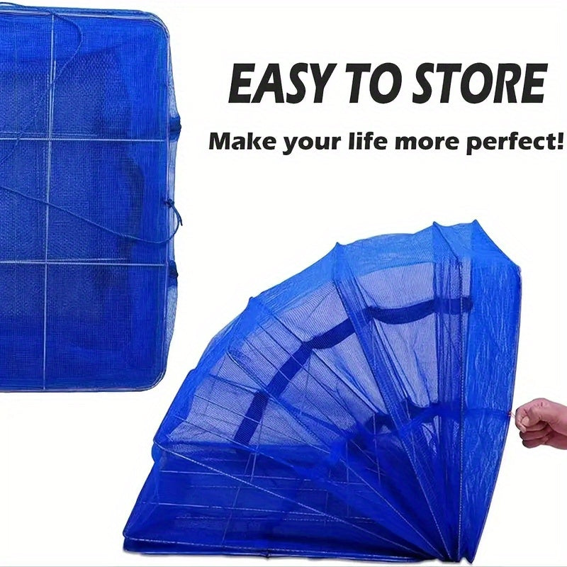 3-Layer Foldable Drying Rack for Food with Portable Mesh Net and Zipper Access