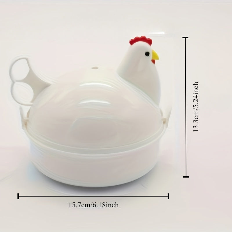 Microwave Egg Poacher in the Shape of a Chicken: 4-Egg Boiler Made of Stainless Steel