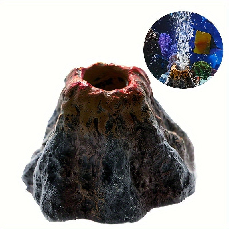 1 AquaBreeze Resin Volcanic Bubble Stone for small aquariums - enhances oxygenation and decor.