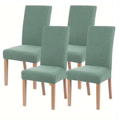 Leorate 4pcs Set: Premium Stretch Chair Covers with T-Pattern Design - Durable, Pet-Friendly Fabric for Dining & Living Rooms