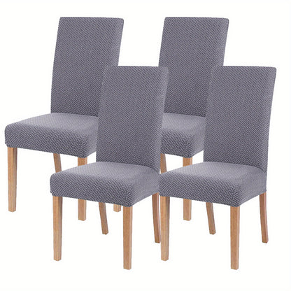 Leorate 4pcs Set: Premium Stretch Chair Covers with T-Pattern Design - Durable, Pet-Friendly Fabric for Dining & Living Rooms