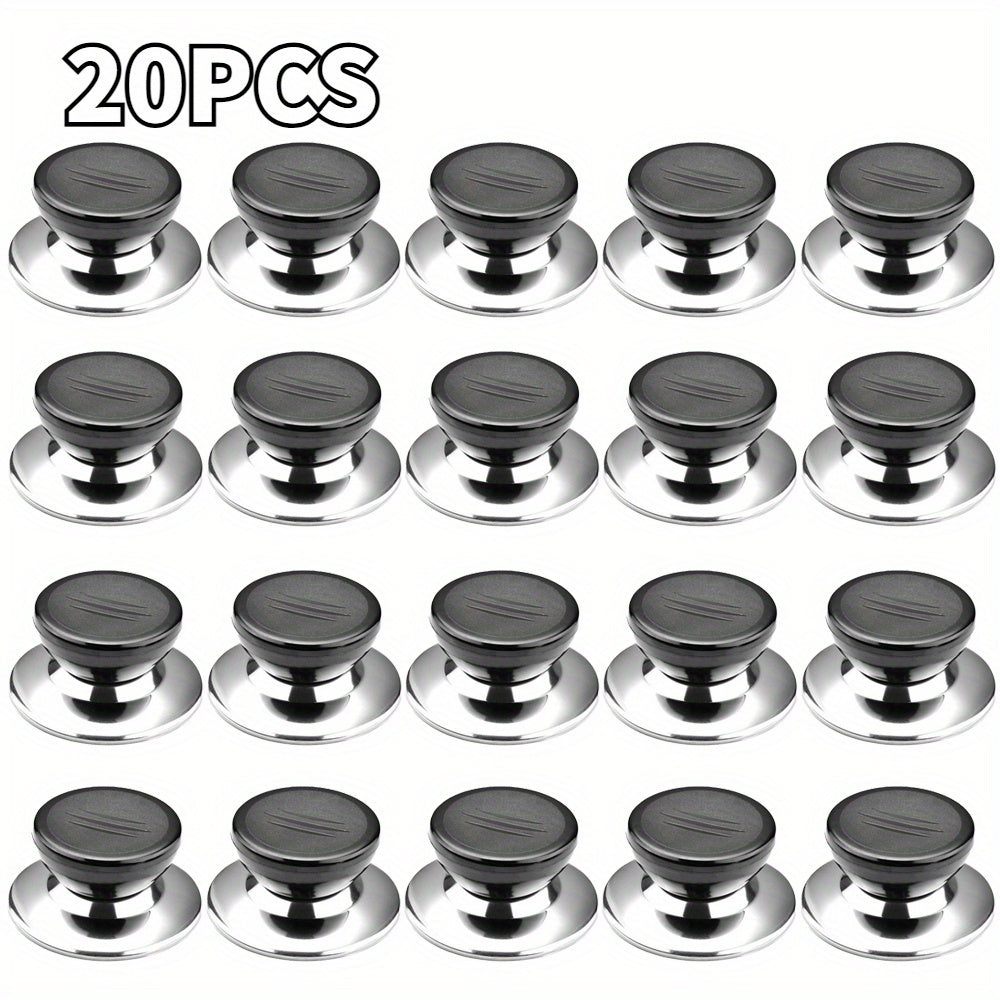 Set of 10/20 Stainless Steel Handles for Pan & Pot Lids - Versatile Knob Replacements for Cookware, Must-Have Kitchen Accessories