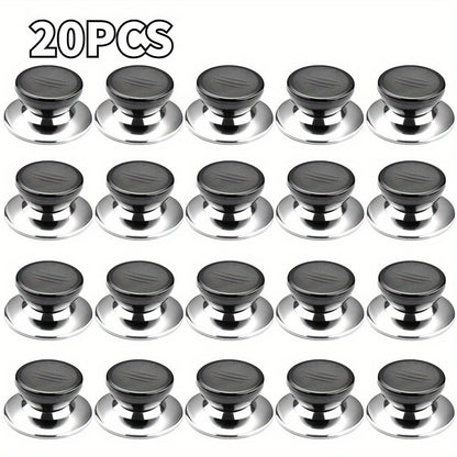 Set of 10/20 Stainless Steel Handles for Pan & Pot Lids - Versatile Knob Replacements for Cookware, Must-Have Kitchen Accessories