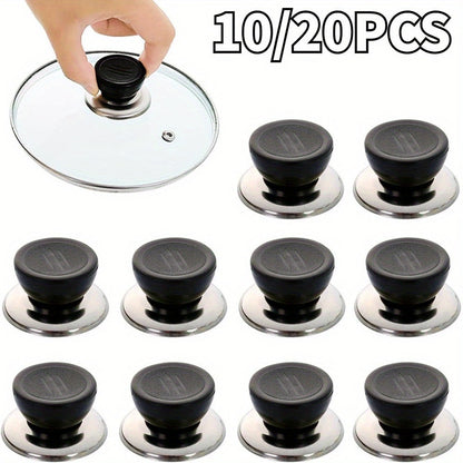 Set of 10/20 Stainless Steel Handles for Pan & Pot Lids - Versatile Knob Replacements for Cookware, Must-Have Kitchen Accessories