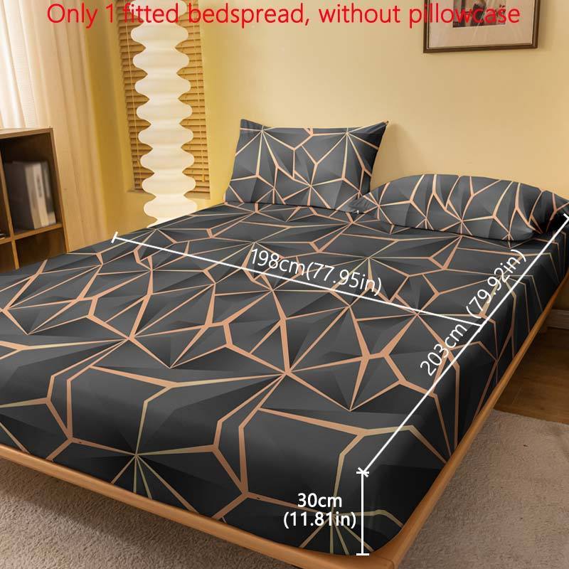 Get the Modern Geometric Golden Pattern Fitted Sheet for a luxurious touch in your bedroom or guest room. Made from soft brushed polyester with a deep pocket design for easy fit and machine washable for convenience. The perfect Christmas present