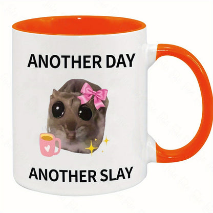 7 color options for 11oz ceramic coffee mug with the phrase 'Another Day, Another Slay' perfect for a friend gift