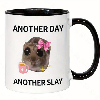 7 color options for 11oz ceramic coffee mug with the phrase 'Another Day, Another Slay' perfect for a friend gift