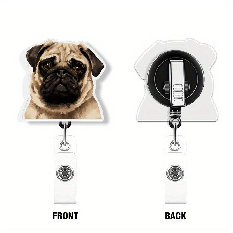 Unique Custom Pet Photo Badge Reel - Personalized Holder with Your Beloved Dog or Cat's Face and Name, Adorable Acrylic Nurse ID Clip, Thoughtful Gift Idea, Life Badge, Customized Badge Reel