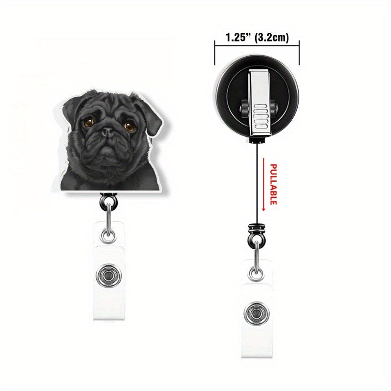 Unique Custom Pet Photo Badge Reel - Personalized Holder with Your Beloved Dog or Cat's Face and Name, Adorable Acrylic Nurse ID Clip, Thoughtful Gift Idea, Life Badge, Customized Badge Reel