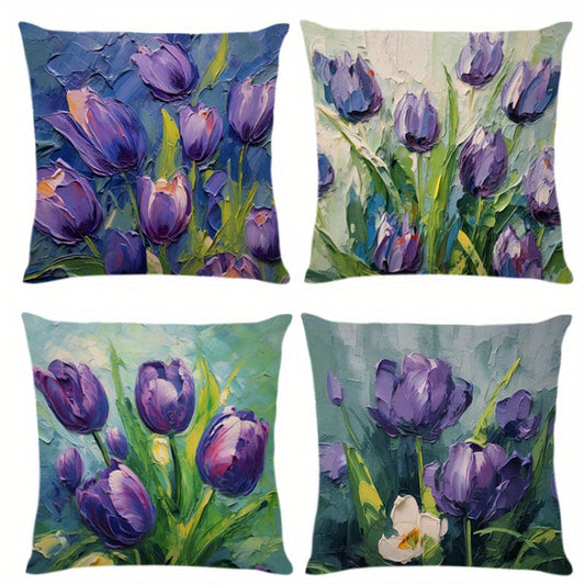 Add a touch of elegance to your home decor with this stylish Contemporary Tulip Flower Polyester Throw Pillow Cover. Featuring a woven floral design and convenient zipper closure, this cushion case is perfect for adding a pop of color to your living