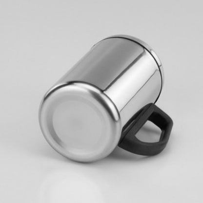 Dual-walled stainless steel coffee mug with lid maintains temperature for 6 hours - ideal gift for any time of year.