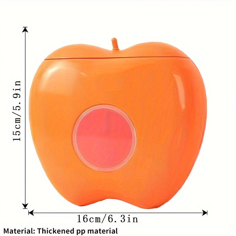 Wall-Mounted Plastic Bag Dispenser in the Shape of an Apple - Efficient Storage Organizer for Elastic Bags in Kitchen and Bathroom, Easy Access Wrap Holder for Maintaining Freshness and Saving Space