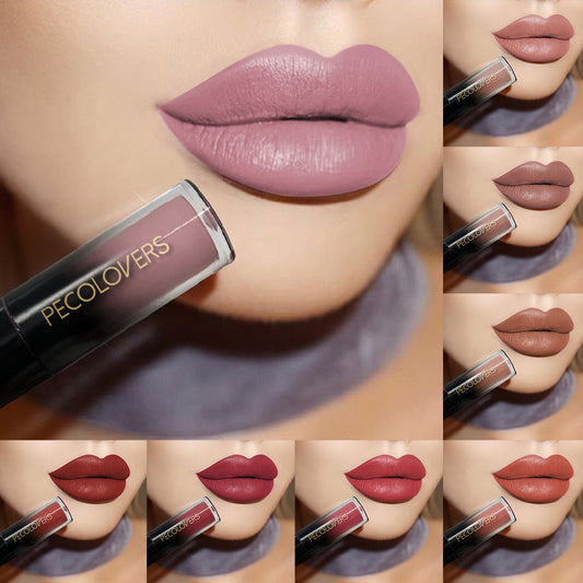 PECOLOVERS 14 Color Waterproof Velvet Matte Liquid Lipstick - Long-lasting wear for all skin types in 14 versatile shades, perfect for any occasion.