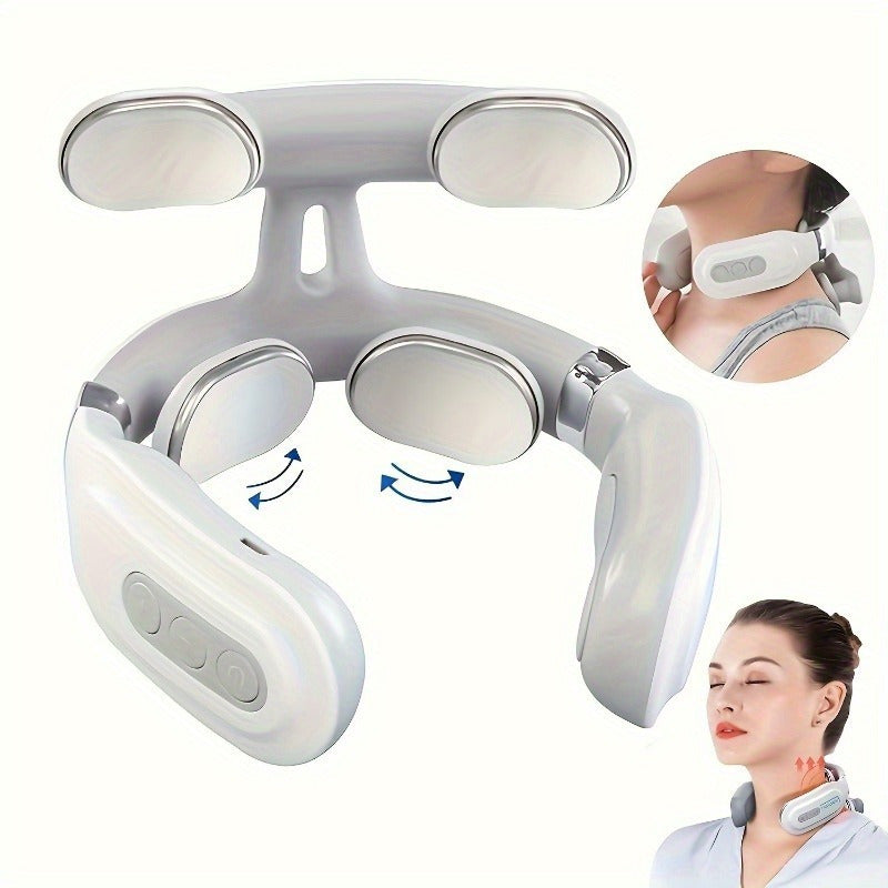 Neck massager with versatile modes, rechargeable battery, USB charging, suitable for whole body, enhanced comfort, perfect gift.