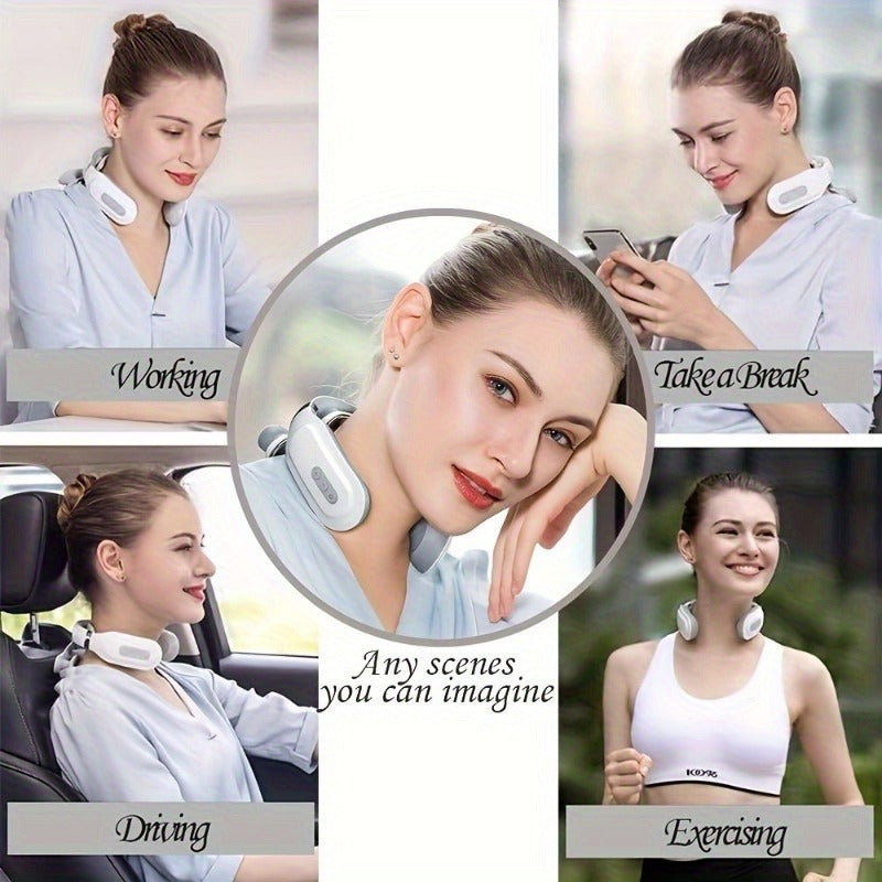 Neck massager with versatile modes, rechargeable battery, USB charging, suitable for whole body, enhanced comfort, perfect gift.