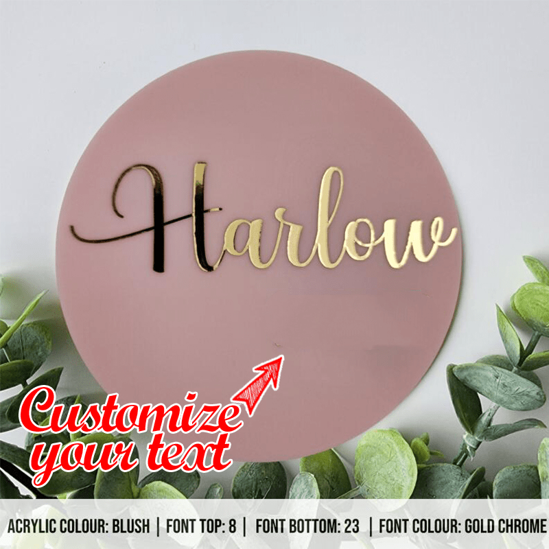 Customizable Acrylic Name Tag for Gift Baskets - Elegant Script Design, Perfect for Parties, Weddings, and Special Events - Durable PMMA Material, Ideal for Teens and Adults - Pack of 1