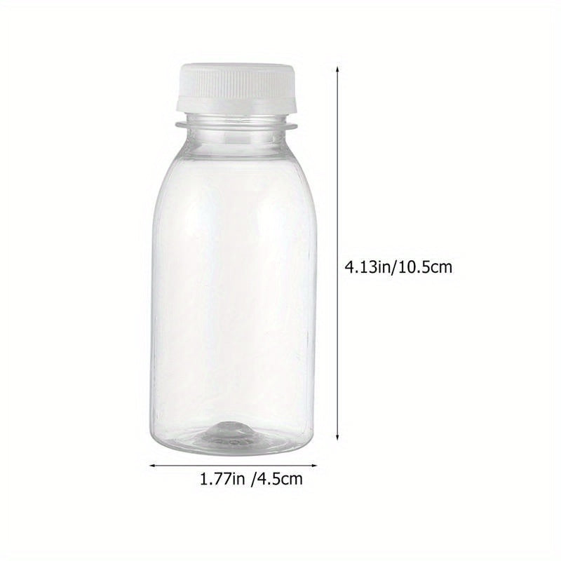 Reusable clear plastic bottles, set of 10, ideal for water, milk, smoothies, and other beverages. Perfect for on-the-go use and household gadgets.