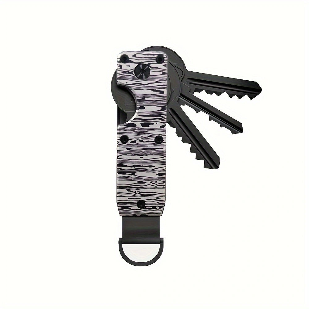 Minimalist Aluminum Keychain for Men: Durable Business Style Key Holder with Aluminum Alloy Construction - Holds 2-6 Keys