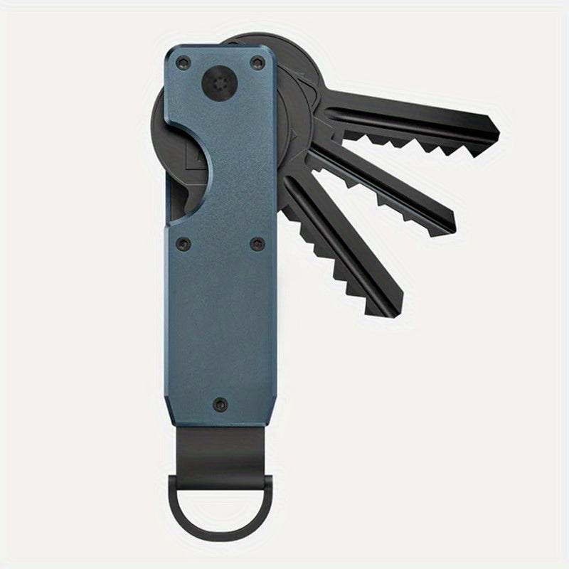 Minimalist Aluminum Keychain for Men: Durable Business Style Key Holder with Aluminum Alloy Construction - Holds 2-6 Keys