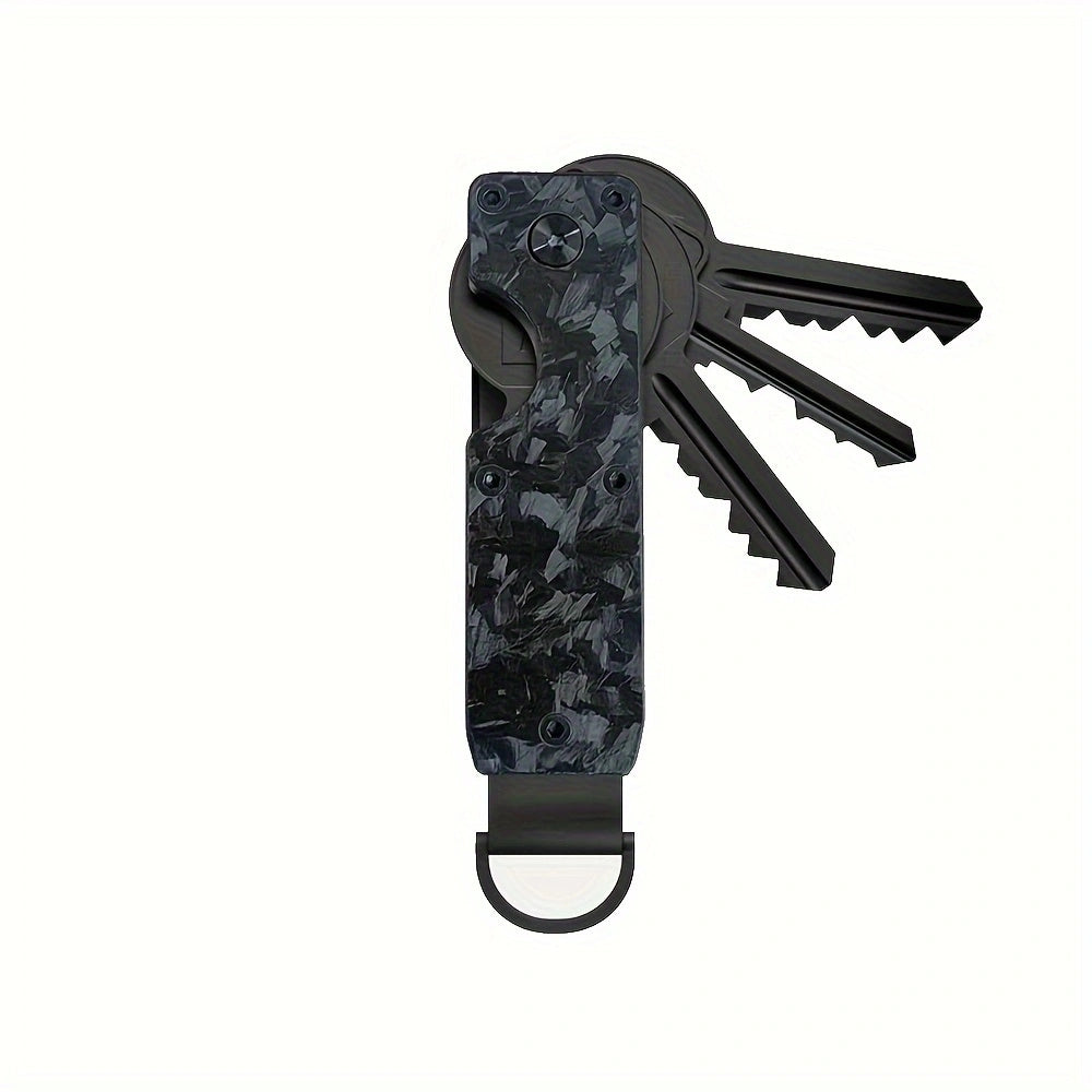 Minimalist Aluminum Keychain for Men: Durable Business Style Key Holder with Aluminum Alloy Construction - Holds 2-6 Keys